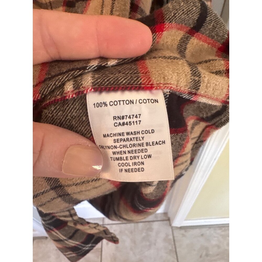 Red Head Tan Plaid Button Flannel Button Down Long Sleeve Men's Shirt XL Tall - Picture 3 of 6
